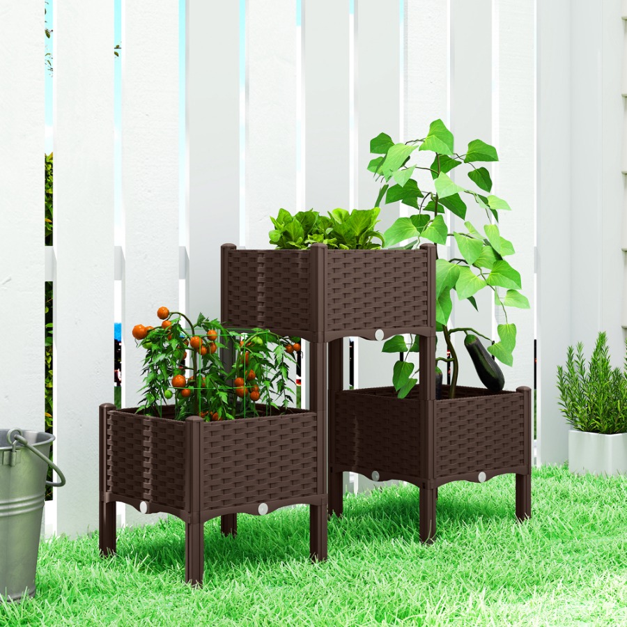Self-Watering Planter - Bac de jardin surélevé en plastique