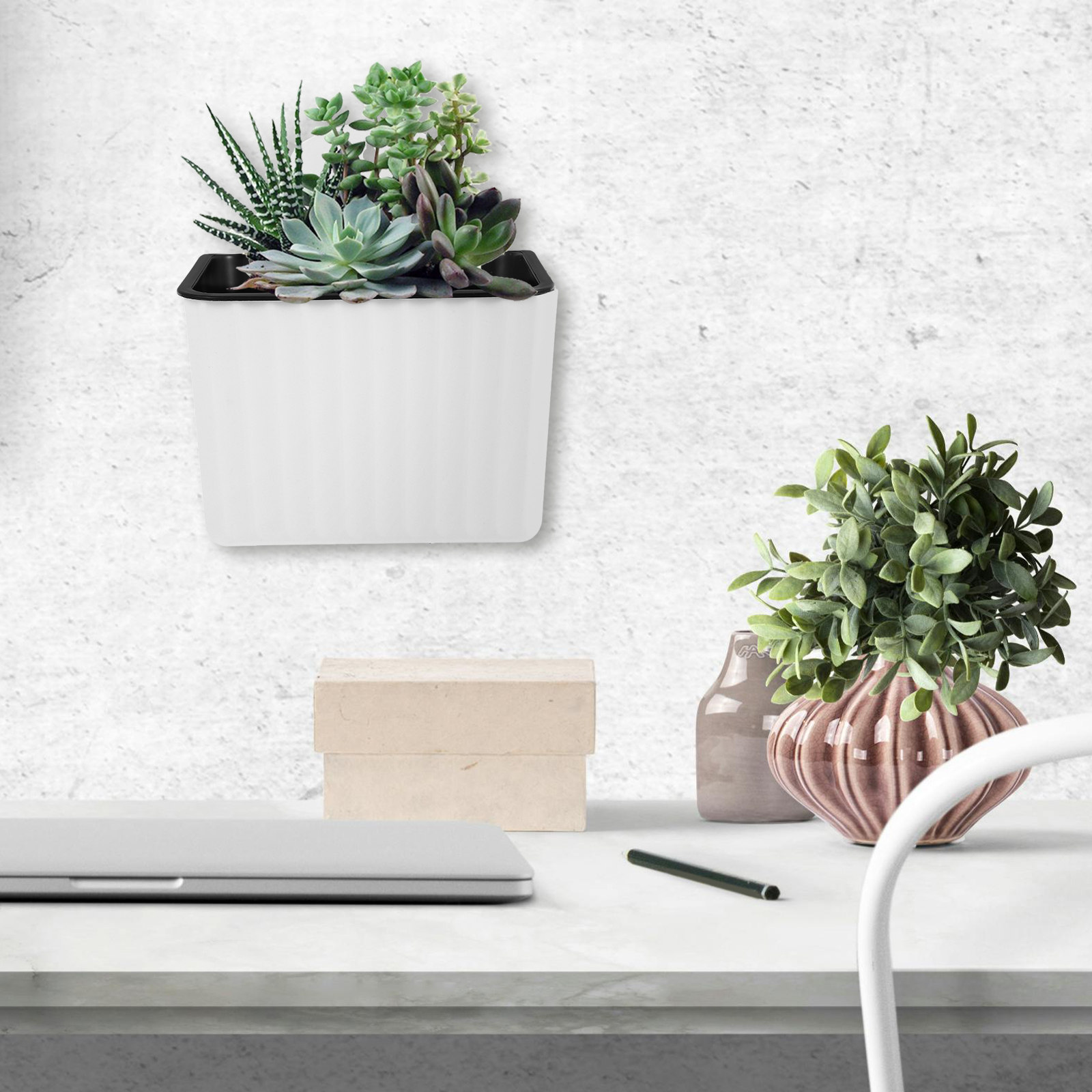 Self-Watering Planter - 2 pots à fleurs muraux auto-arrosants,