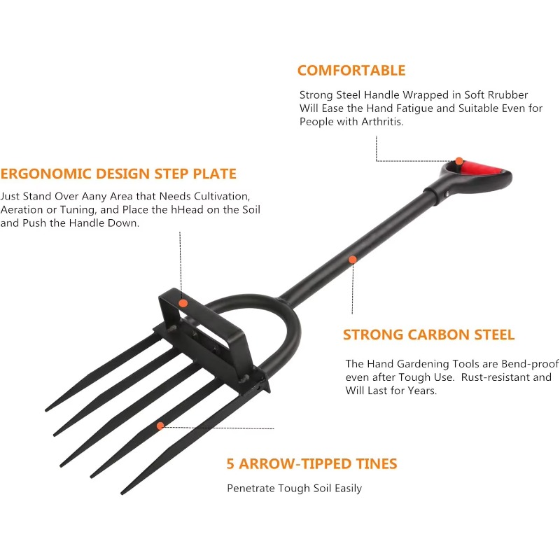 Fourche à 5 dents robuste en a - Spade Digging Fork avis et prix